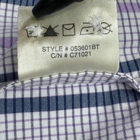 Cooper Jones 2XLT Lavender Striped Long Sleeve Button Down Men's Shirt - Picture 6 of 6